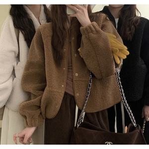 [블랙린드][블랙린드] 양털 뽀글이 숏 플리스 점퍼_B23DJP068