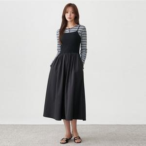플라스틱아일랜드  (PR3WO803) 플리츠 나시 원피스