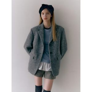 [모우트] ALPACA SINGLE HALF JACKET_ASH GRAY [MO24WJK002B]