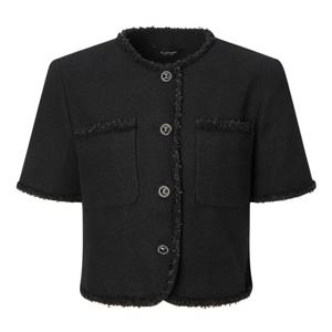 질스튜어트뉴욕   25FW  글리터장식 코튼혼방 트위드반팔자켓 JSJA5C610BK