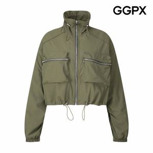 [GGPX] 지퍼 포켓 하이넥 숏 야상 점퍼 (GP8JP004F)