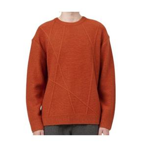[본(정장)]남성 F/W 오렌지 메리노울 언발런스 사선 풀오버 니트 BN3WSW865OR