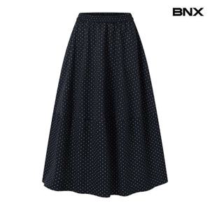 [비엔엑스]도트 허리 밴딩 플레어 롱 스커트  BX3SK004L0