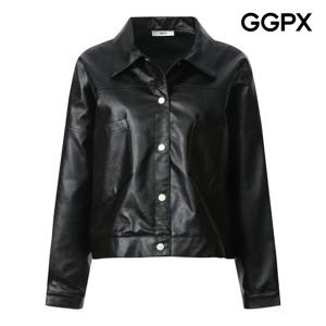 [지지피엑스]싱글 카라 레더 숏 자켓 GP8JK009F