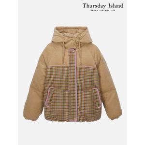 [써스데이아일랜드]코듀로이 블록 모직 다운 점퍼(T238MDJ237W)
