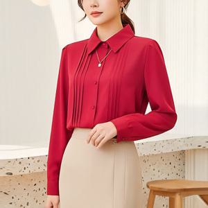 [헤레이스]핀턱 카라 블라우스_YMSH25FW131