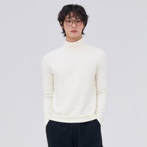 공용 에센셜 터틀넥 긴팔 기모 티셔츠-EFZU5103D0A