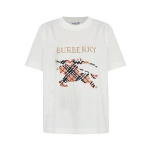 버버리   반팔 티셔츠 FW25 8110955B7078 5665687 White