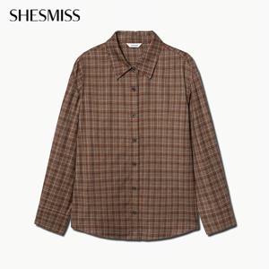 [쉬즈미스] 언발란스 헴 체크 셔츠_SWWSTP42020_BR