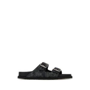 BIRKENSTOCK 1774 X BECOMES BERLIN Multicolor velvet Arizona French Piping slippers 1031741 BLACK