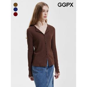 [GGPX]잔골지 버튼 스판 니트 가디건 (GP9KG018F)