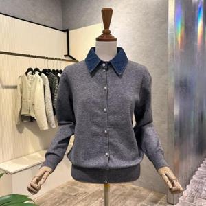 [ab.f.z]AOZ4HY37K_데님 카라 배색 니트 가디건