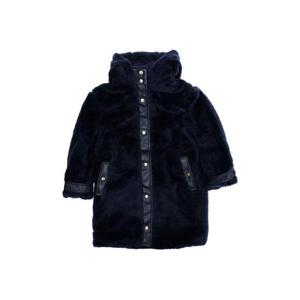 CHLOE KIDS Blue Coat with Fixed Hood and Front Button Closure in Ecofur Girl C20678859