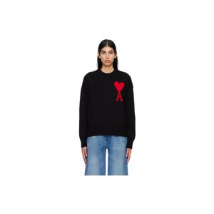AMI Paris 티셔츠 블랙 아미 드 꾀흐 스웨터 231482F096002