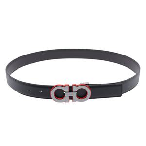 25 FW 페라가모 네로 3cm 카프스킨 리버시블 간치니 버클 벨트 786314