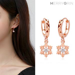 [메리그린] 14K 눈꽃 귀걸이 gold-pin MU239