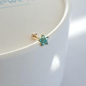 [STUDIO JEWEL]14k 하늘 꽃 큐빅 피어싱 이어싱