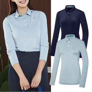 비티알 BTR 여성 골프웨어 봄 긴팔 베이직 카라 티셔츠