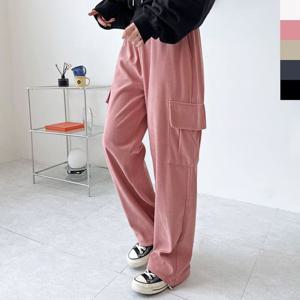 GPA CM189W 여자 골덴 카고 와이드 스트링팬츠