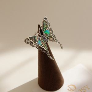 바이데이지 자개 실버 나비 브로치 Bb0401