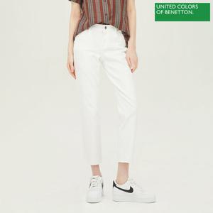 베네통 헴 컷팅 데미지 데님 팬츠 BADPF4331_WH