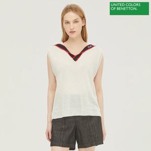 베네통 세일러 베색 슬리브리스 니트 BAKVE1331_IV