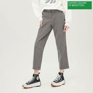 [베네통] 뒷밴딩 다잉 기모 슬림 배기 팬츠 BADPB3361_GR