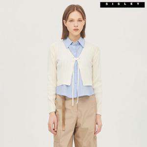 [시슬리] 레이어드 셔츠 가디건 세트 SAKP32331_IV