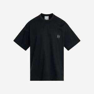 우영미 블러 그래픽 반팔 티셔츠 블랙 여성 M241TS03708B