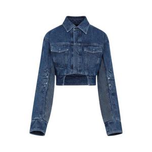 오프화이트 데님 자켓 OWYE044S23DEN001 4500 BLUE NO COLOR