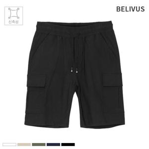 [빌리버스] 남자 반바지 밴딩 스판 여름 하프 팬츠 BBJ060
