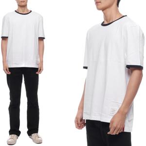 [톰브라운(잡화)]24FW 남성 링거 반팔티셔츠 (MJS083A 00042 100 24F)