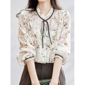 [카라]KARRA 배색리본프릴블라우스+나시SET_A4F0071