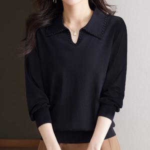 [블랙린드][블랙린드] 베이직 니트 카라 블라우스 B24BTS145