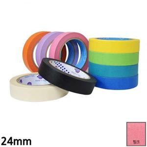 유로셀 종이 마스킹테이프 핑크 24mm x 40M