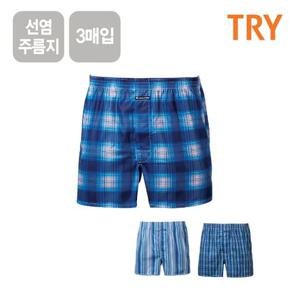 TRY 쿨트리플 남성속옷 사각 트렁크팬티 3매입 속옷
