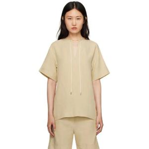 25 FW 토템 여성 베이지 코드 타이 블라우스 232771F107004