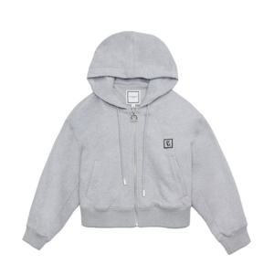 우영미 여성 백로고 크롭 후드집업 그레이 M233TS47713G