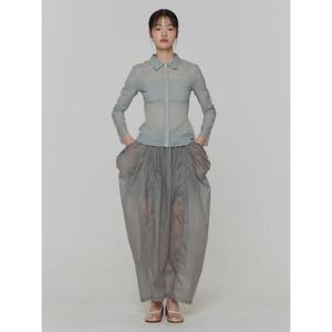 아모멘토 롱 스커트 AM24SSW01SKGREY DOM