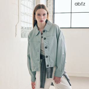 [ab.f.z] 카라 버튼 포켓 페이크 레더 자켓 (AFX5HJ04A)