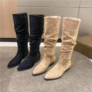 여자 캐쥬얼 세무 3cm 클래식 롱부츠