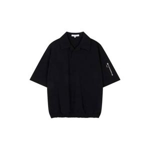 리버클래시 24SS 블랙,라임그린 오버핏 오픈카라 밴딩 탑 LKS41316