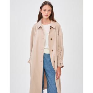 질스튜어트 뉴욕 여성 24FW 베이지 싱글 버튼 폴리혼방 롱 트렌치코트 JSTR4D200I2
