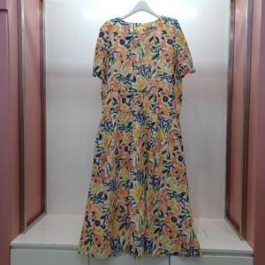 Destijl HC06 시원한 프린트 주머리 라운드 반팔 A라인 플레어 롱원피스 D2523op06Y