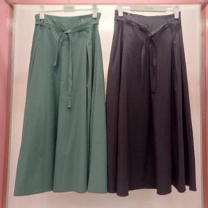 Destijl HC06 스판 허리반밴딩 핀턱주름 A라인 플레어 플리츠 옆지퍼 롱치마 스커트 D2523sk11