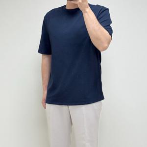 [바쏘옴므]초경량쿨맥스 라운드넥 네이비 반팔티셔츠ANYWSY2GK85