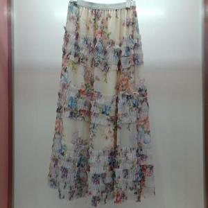 Destijl HC06 A라인 캉캉 플레어 플리츠 허리밴딩 플라워 롱스커트 D2523sk07I