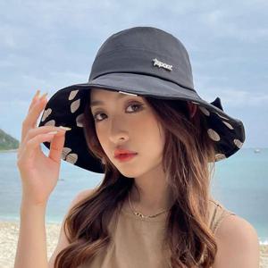 여행 바캉스 러블리 벙거지 리본 양면 버킷햇 OLM028