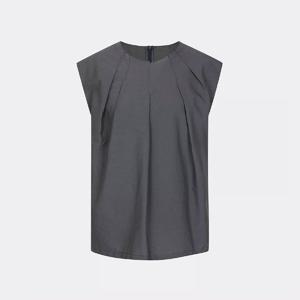 [캐리스노트]24년 봄 여름 데일리룩 핀턱 슬리브리스 블라우스 다크그린 CN4MBL504-GB