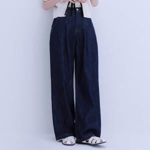 [로엠]하이웨이스트 턱 린넨 와이드 데님(2colors)_RMTJE25G15